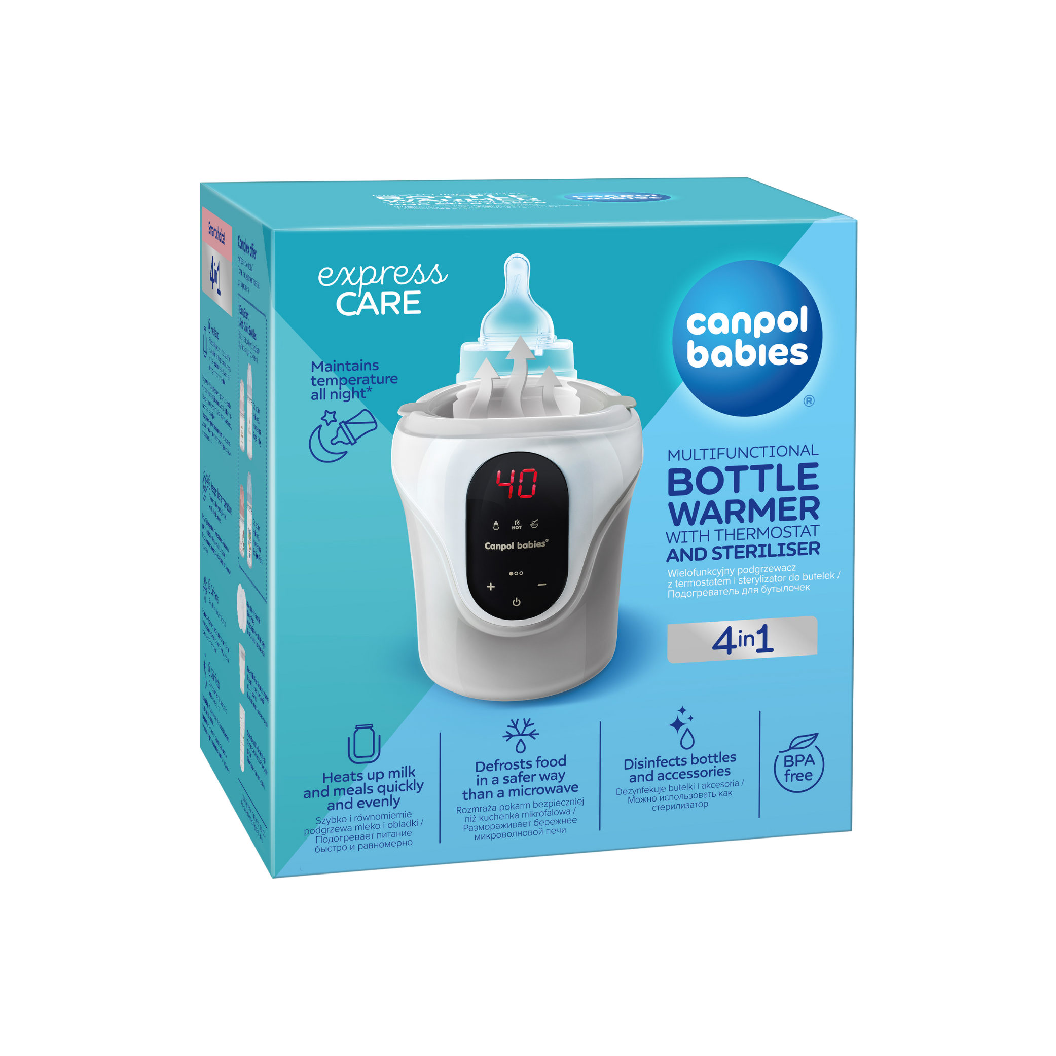 4-in-1 Bottle Warmer and Sterilizer with Thermostat