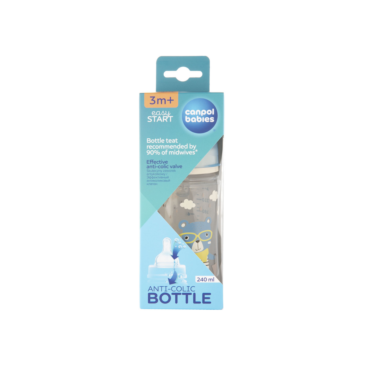 Anti-colic Wide Neck Bottle 240ml PP Easy Start-Bonjour Paris Collection