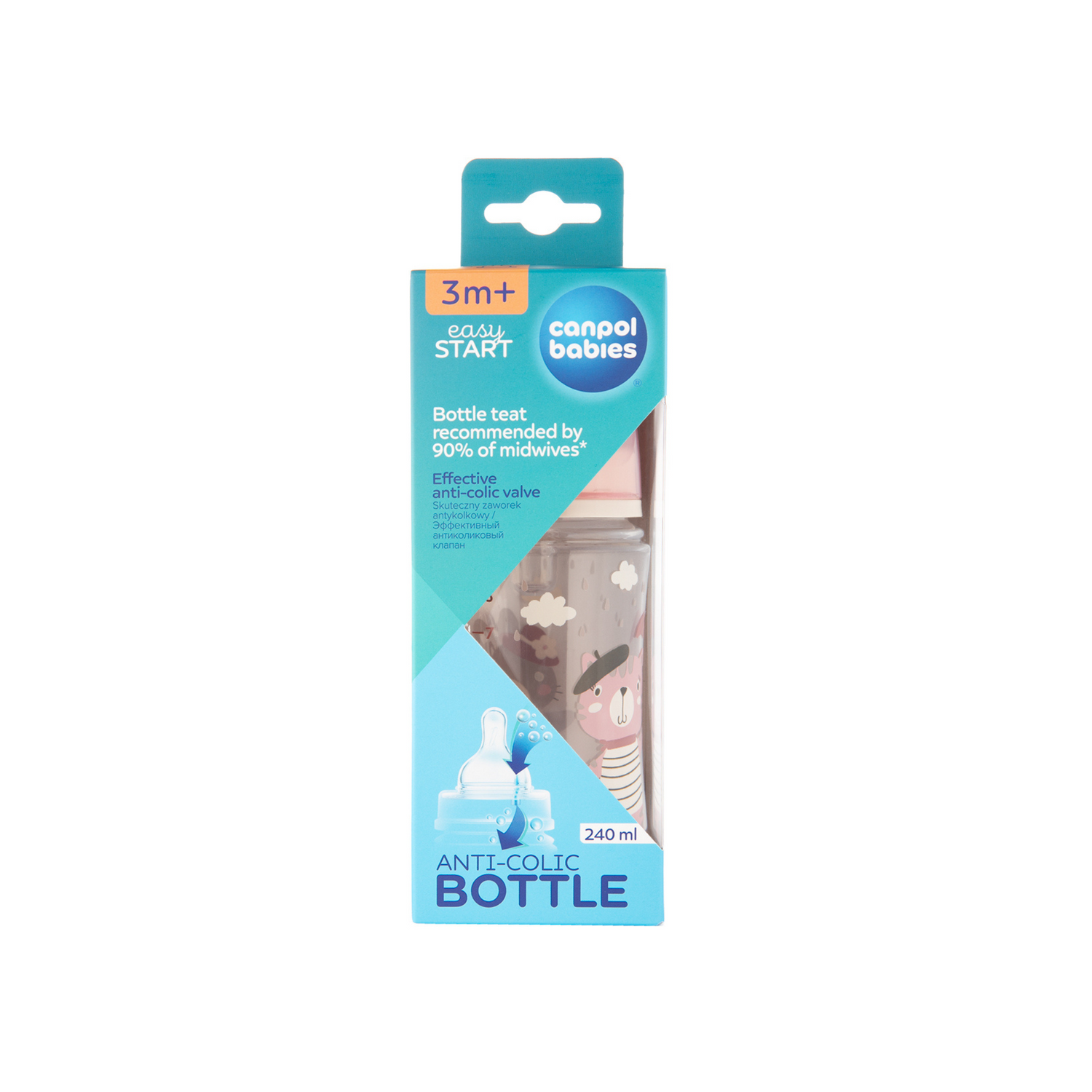 Anti-colic Wide Neck Bottle 240ml PP Easy Start-Bonjour Paris Collection