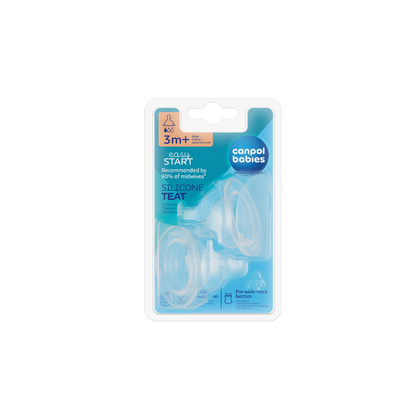 Easy Start Silicone Teats for Wide Neck Bottle-2pcs