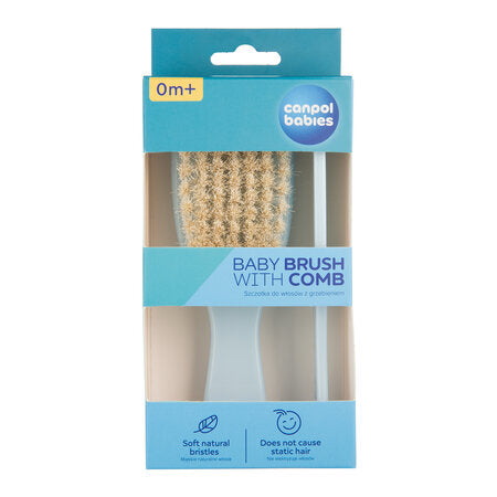 Baby Brush and Comb with Soft Natural Bristles