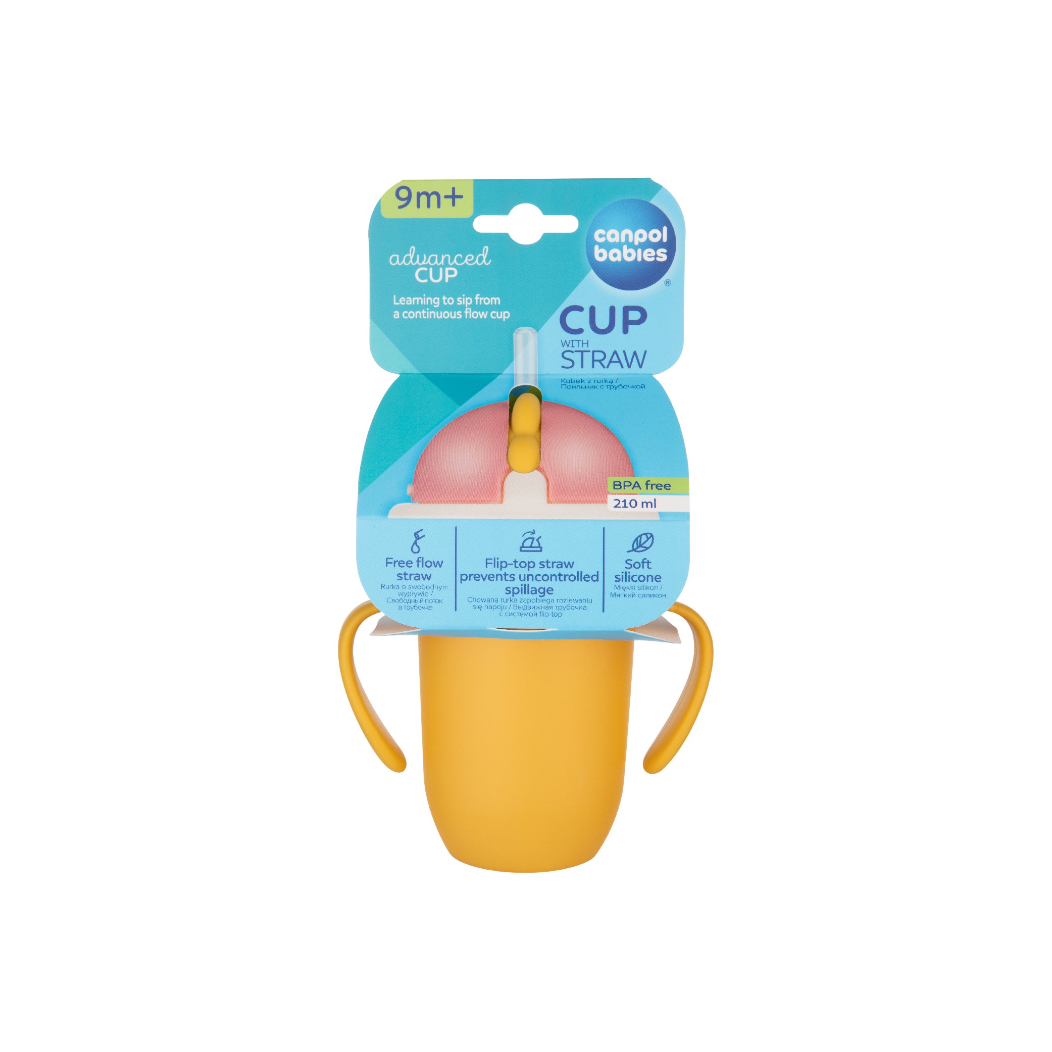 Cup with Silicone Flip-top Straw 210ml-Matte Pastels Collection