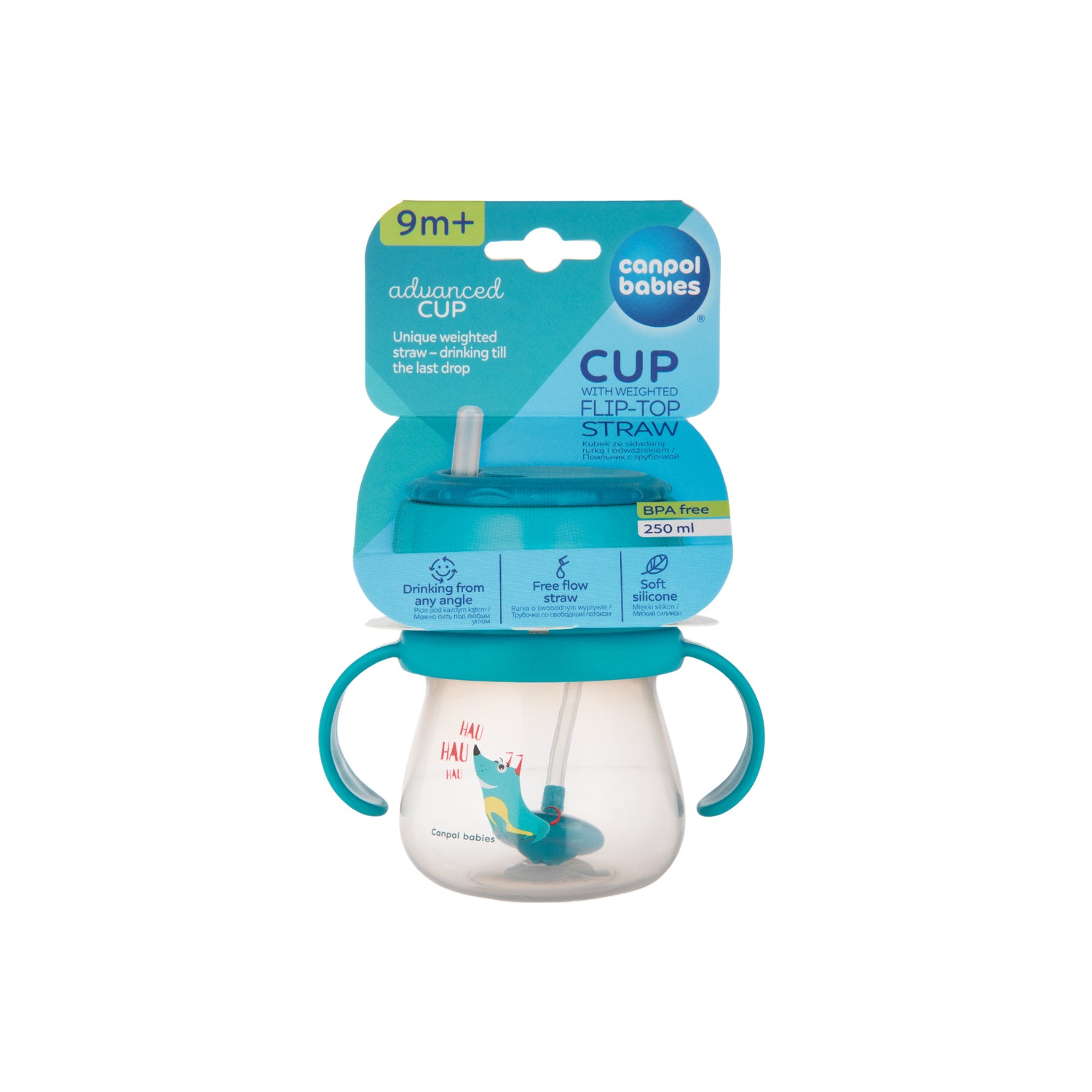 Innovative Cup with Weighted Flip-top Straw 250ml