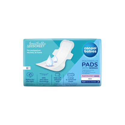 Discreet Postpartum Pads With Wings-Night 8pcs