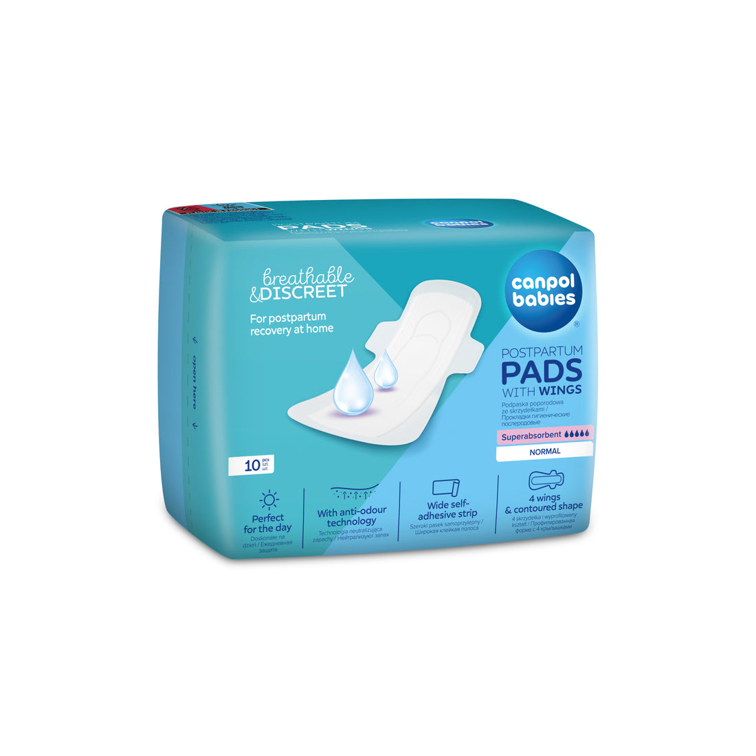 Discreet Postpartum Pads With Wings-Day 10pcs