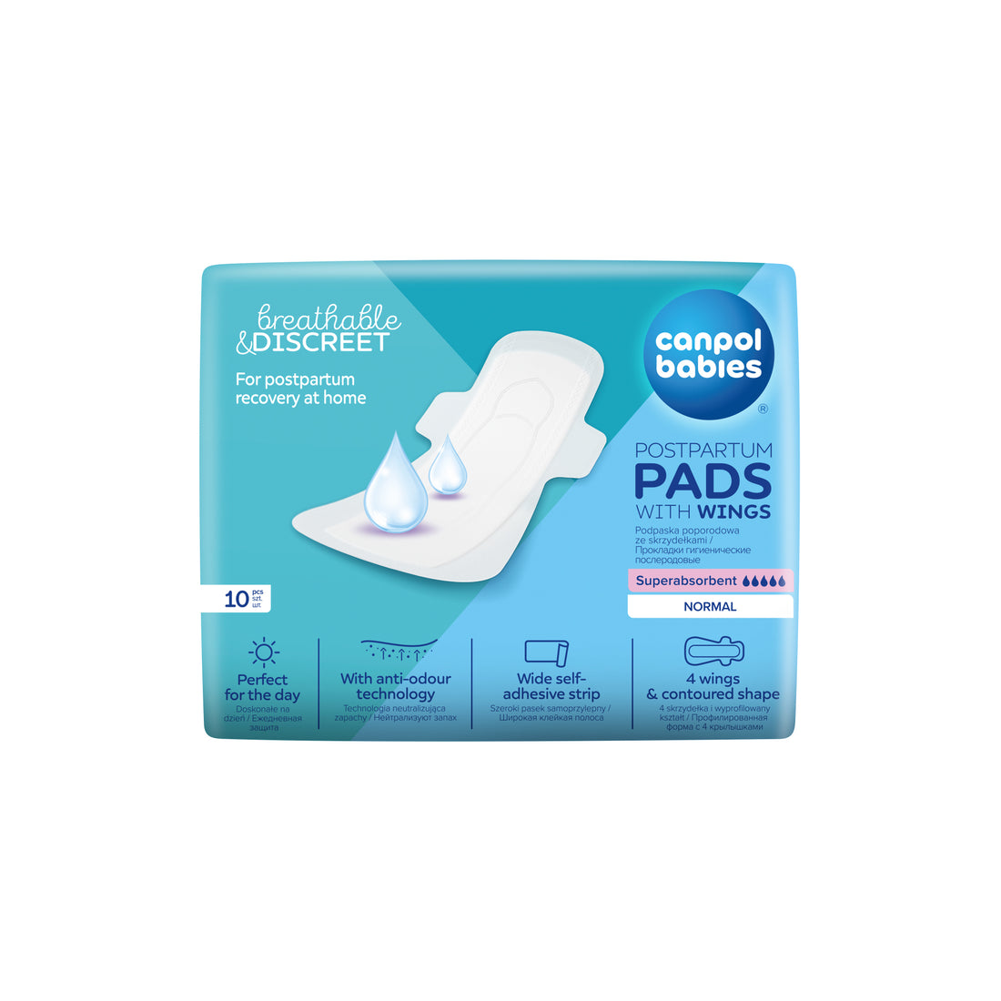 Discreet Postpartum Pads With Wings-Day 10pcs