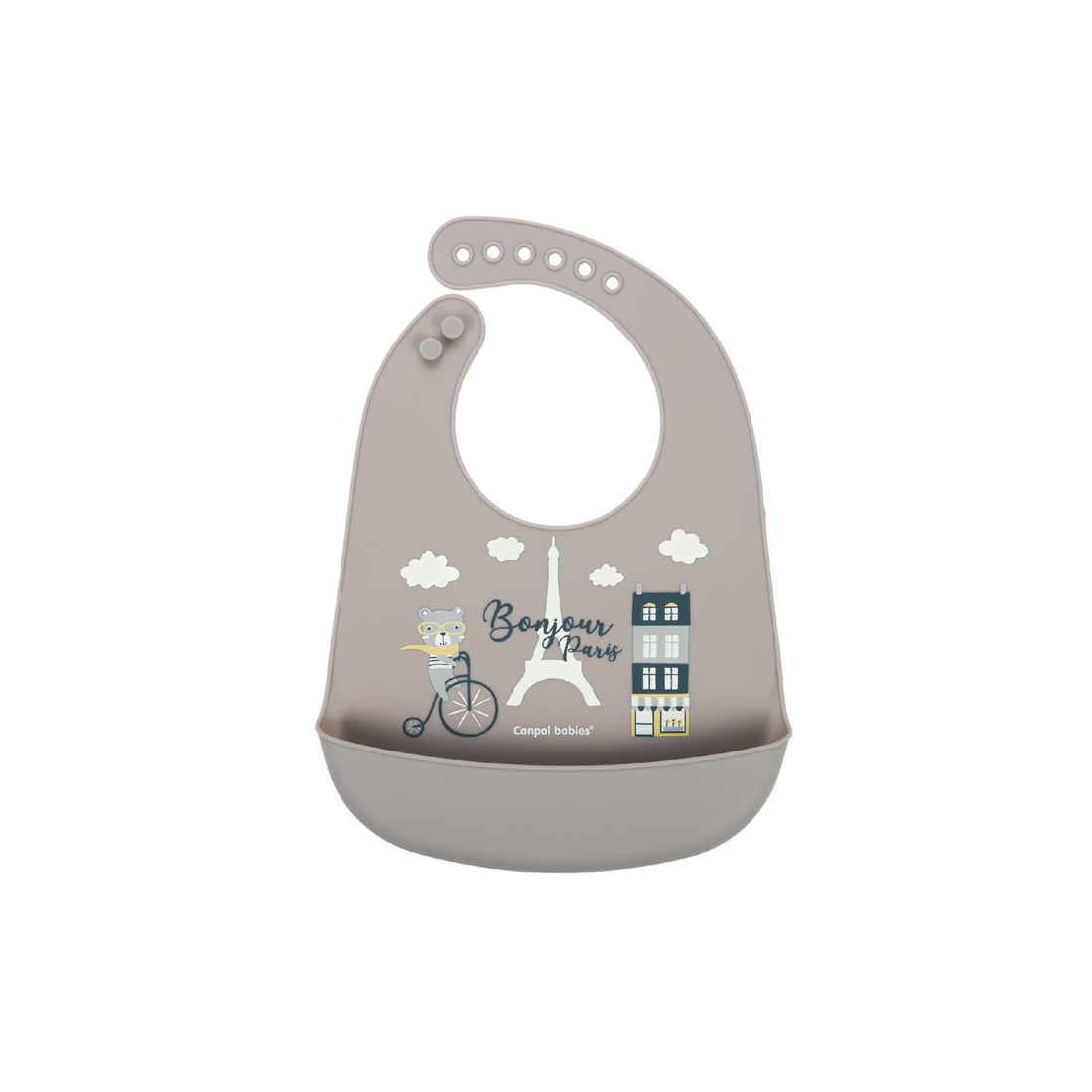 Silicone Bib with Pocket-Bonjour Paris Collection