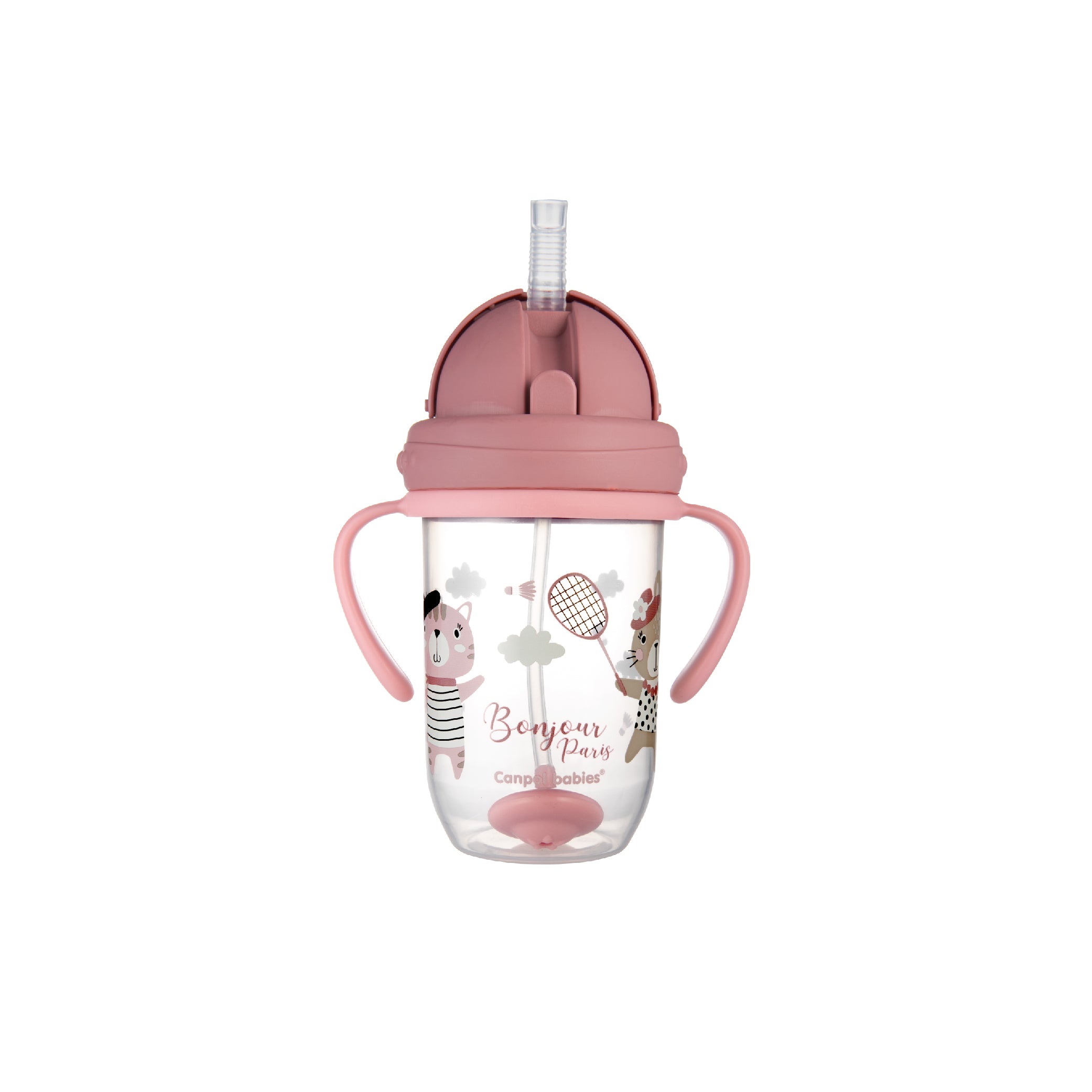 Non-spill cup with weighted straw 270ml-Bonjour Paris Collection