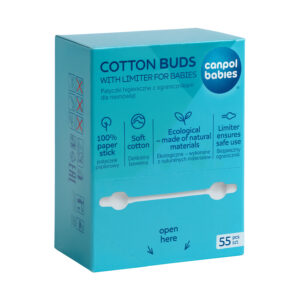 Safe Cotton Buds with Limiter for Babies 55pcs