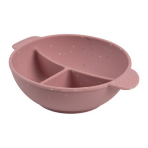 Silicone Bowl with 3 Compartments and Suction 360ml DOTS