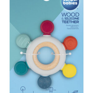 Wooden-silicone teether for babies - Star